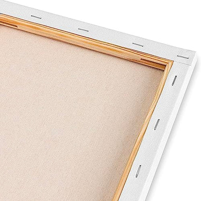 KINGART 805-6 Stretched White Canvas for Painting, 12 x 16 Inch, Pack of 6 | 100% Cotton, Triple Primed Acid-Free Gesso, Ready to Paint, 5/8" Profile, Back-Stapled - size: 12 x 16 Inch