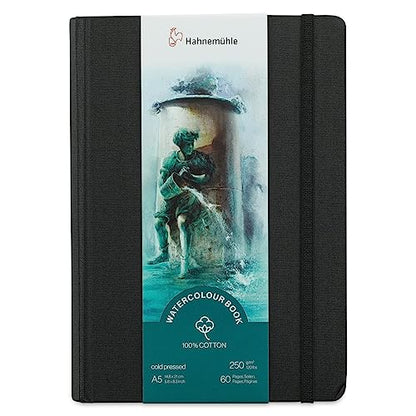 Hahnemuhle 100% Cotton Watercolor Books 5.83" x 8.27" Portrait - size: 5.8" x 8.3"