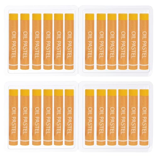 PATIKIL Chrome Yellow Oil Pastels, 24Pcs Soft Oil Crayons Creamy Pastels Stick Art Supplies for Art Painting Drawing Blending Graffiti for Artists Beginners - color: Chrome Yellow