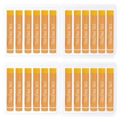 PATIKIL Chrome Yellow Oil Pastels, 24Pcs Soft Oil Crayons Creamy Pastels Stick Art Supplies for Art Painting Drawing Blending Graffiti for Artists Beginners - color: Chrome Yellow