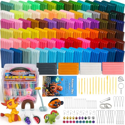 Ixiaoyoo 88 Colors Polymer Clay, Oven Bake DIY Modeling Clay for Kids | Easy to Shape, Non-Sticky, Model Clay Toys with Sculpting Tools, Art Supply for School Project, Home Decor, Gift for Artists - color: 88 Colors