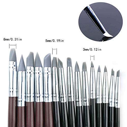 20Pcs Silicone Clay Sculpting Tool Clay Shaping Modeling Wipe Out Tools, Modeling Dotting Tool Pottery Sculpture Carving Tools