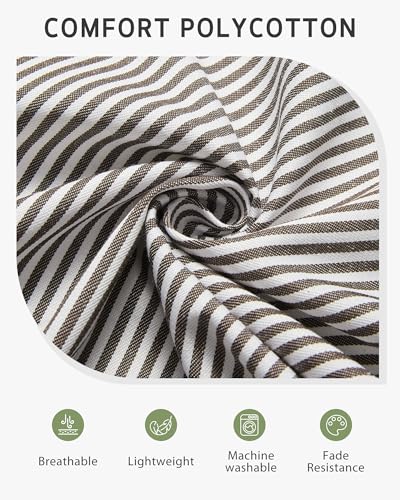 Syntus Apron for Men Women, Adjustable Cooking Kitchen Apron with 2 Pockets | Machine Washable, Firm Stitching, Stain Resistance, Long Tie Straps, 2 Pockets, Versatility, Unisex Use, Gift, BBQ - color: Basic Stripe Black Brown, style: 2 Polycotton