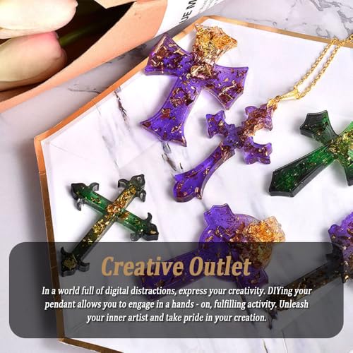 SWUAVD Cross Resin Molds, 9×7inch Epoxy Resin Cross Molds Silicone Molds for Keychain DIY Craft Necklace Jewelry Pendant Making Halloween Gifts