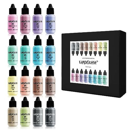 Kamenskaya Alcohol Pastel Ink Set with Blending Solution and Paper 8.3 x 11.7 in