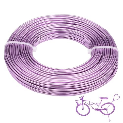 12 Gauge Aluminum Wire 100FT, 2mm Bendable Metal Anodized Aluminum Wire for Sculpting Jewelry Making Crafts Wreath Beading Floral(Pink Purple) - color: Pink Purple