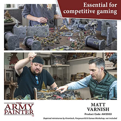 The Army Painter, Airbrush Matt Varnish, 100 ml dropper bottle | Acrylic varnish for airbrushing and painting Wargame miniatures and board games