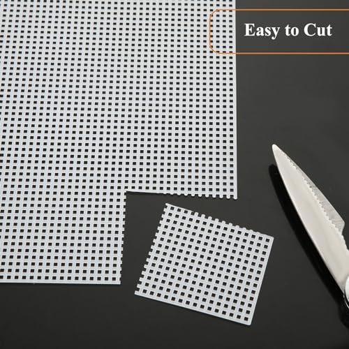 YOUNTHYE 20 PCS Plastic Canvas Sheets 7 Count 9.8X 13.2Inch Plastic Mesh Sheet Large Plastic Canvas for Embroidery Crafting, Acrylic Yarn Crafting, Knit and Crochet Projects - size: 7count