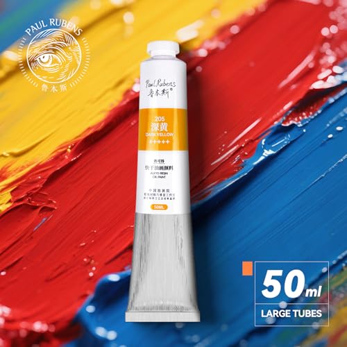 Paul Rubens Oil Paint, 18 Bright Oil Colors Art Supplies with High Saturation, 50ml Large Capacity Tubes, Faster Drying Time with Creamy Texture and Consistency for Artists, Students, Beginners | Art Supplies with High Saturation, Creamy Texture and Consi