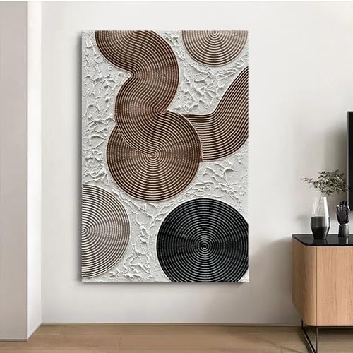 NANKAI Art Grey and Dark Yellow Thick Texture Abstract Oil Painting Hand-Painted 3D Wall Art 45x30 inch Large Canvas Wall Decorative Art - color: Nkhb169