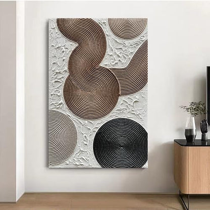 NANKAI Art Grey and Dark Yellow Thick Texture Abstract Oil Painting Hand-Painted 3D Wall Art 45x30 inch Large Canvas Wall Decorative Art - color: Nkhb169