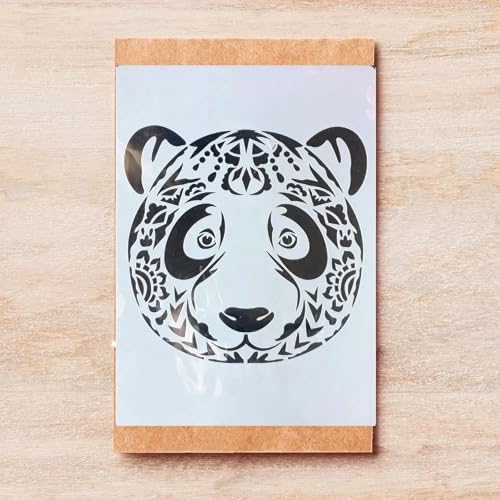 TIAMECH A4 Reusable Mandala Zentangle Panda Stencil for Painting - style: Mandala Panda
