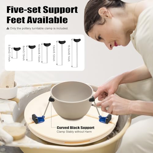 Pottery Machine Turntable Clamp, Detachable Ceramic Pottery Trimming Tool Set, Adjustable Ceramic Art Spinner Repair Tool for Beginners and Professionals