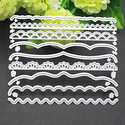 9 PCS Metal Embossing Lace Cutting Dies Metal Embossing Stencils for Card Making Scrapbooking Lace DIY Crafts Birthday Decor - style: Lace edge dies set