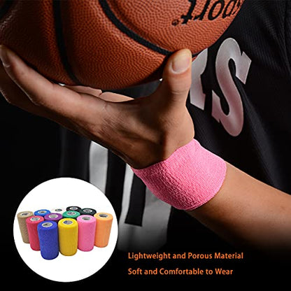 Self Adherent Cohesive Wrap Bandages 2 Inches (Black, 24 Count) - color: Black, size: 24 Count (Pack of 1)