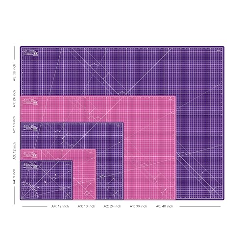 Elan Cutting Mat A1 Pink & Purple, Large Self Healing Cutting Mat 24 x 36 Inch, 5-Ply Craft Board Pink, Hobby Board for Crafts 24x36 Inch - style: 36 x 24"