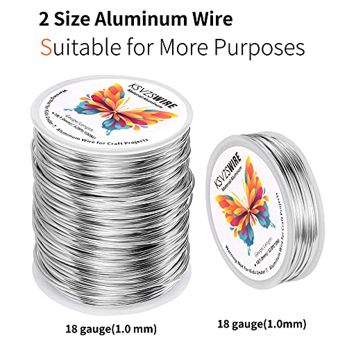 Aluminum Craft Wire 18 Gauge(1.0mm)–328 Feet(100M)+18 Gauge (1.0mm) 32.8Ft (10M) + Pliers – Bendable Metal Wire for Sculpting, Armature, Jewelry Making, DIY Crafts (Silver) - size: 18Gauge, style: Silvery
