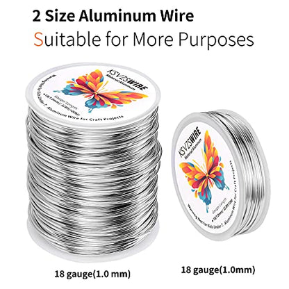 Aluminum Craft Wire 18 Gauge(1.0mm)–328 Feet(100M)+18 Gauge (1.0mm) 32.8Ft (10M) + Pliers – Bendable Metal Wire for Sculpting, Armature, Jewelry Making, DIY Crafts (Silver) - size: 18Gauge, style: Silvery