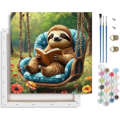 TCDZMYGS Paint by Numbers Kit for Adults Beginner-Sloth,10x10 inch - color: paint by number-sloth-1203