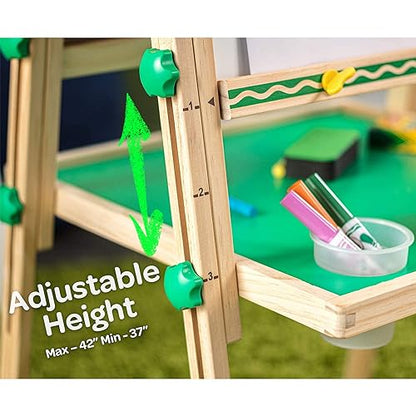 Crayola Wooden Art Easel for Kids, 2-in-1 Dry Erase Board & Chalkboard, Gifts for Toddlers, Ages 3, 4, 5 - style: Wooden Easel