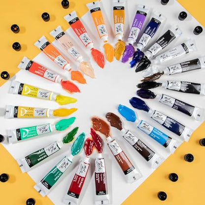 Mont Marte Oil Paint Set Signature 24pc x 0.4oz, Good Coverage, Good Tinting Strength, for Beginners, Students and Artists