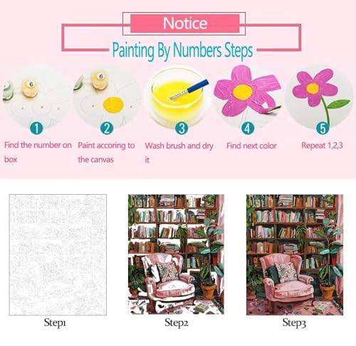Beautiful Flowers Digital Canvas DIY Children's Digital Painting Classic Pattern Design,Abstract Graffiti Digital Painting, Modern Art Color Picture Digital Painting, (DIY Frame) - color: Plant-05, size: 16''x20''(DIY Frame)