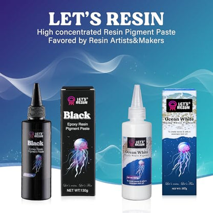 LET'S RESIN Black Epoxy Resin Pigment Paste,100ml High Concentrated | Epoxy Resin Color Pigment for Resin Art, Opaque Resin Dye for Resin Painting, River Table, Resin Jewelry Making, Coaster - color: black