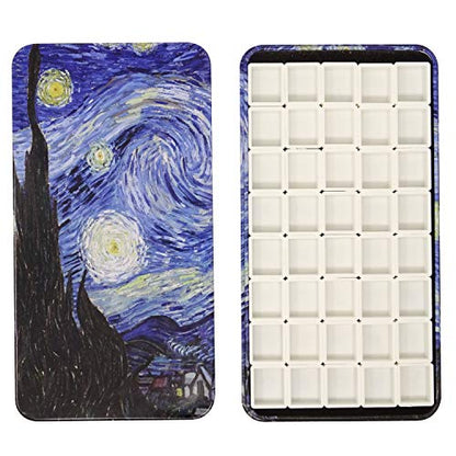 Honbay Watercolor Tins Palette Paint Case with 40pcs Plastic Half Pans (Starry Night) - color: Starry Night
