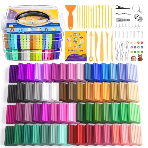 Artpar 62 Color Polymer Clay Kit,Oven Baking Modeling Clay for Adults Kids - color: 62