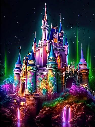 Meothan Diamond Art Kits for Adults Castle Diamond Painting Kit 12x16in - color: Castle-Round Drill, size: 11.8x15.7in(30x40cm)