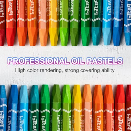 PATIKIL Green Oil Pastels, 48Pcs Soft Oil Crayons Pastels Stick Vibrant and Creamy Art Supplies Bulk for Artists Beginners Art Painting Drawing Blending Graffiti Gallery - color: Green