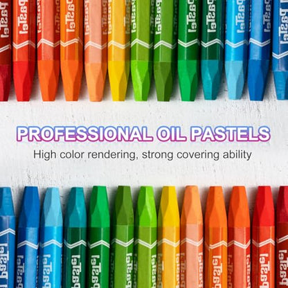 PATIKIL Water Green Oil Pastels, 48Pcs Soft Oil Crayons Pastels Stick Vibrant and Creamy Art Supplies Bulk for Artists Beginners Art Painting Drawing Blending Graffiti Gallery - color: Water Green