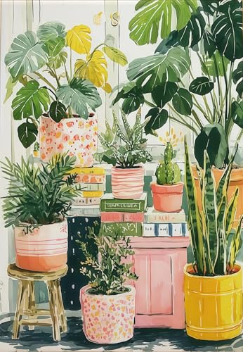 WUSARPLY Potted Plants Diamond Painting Kits for Beginner Adults - color: YA007