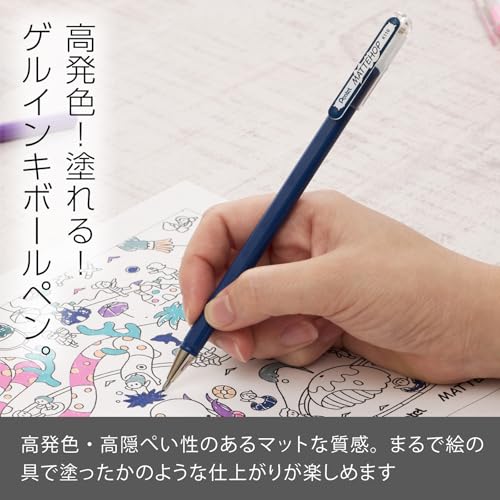 Pentel Ballpoint Pen Color Matte Hop Navy Blue 10 Pens K110-VCA - color: blue (navy blue)