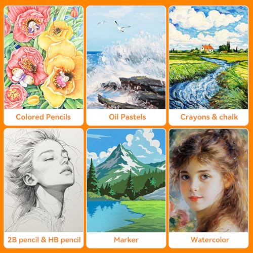 XWT 60 Sheets 5"x7" Watercolor Paper Bulk, 140lb/300gsm - size: 5x7in 60 Sheets