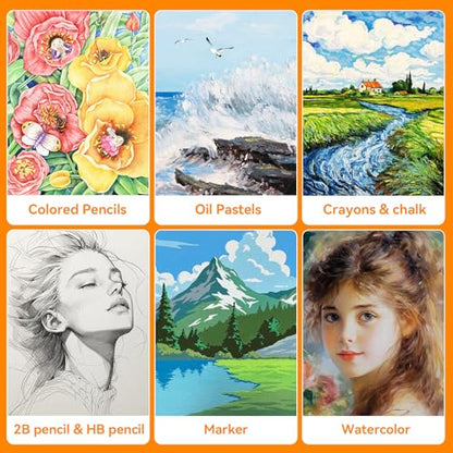 XWT 60 Sheets 5"x7" Watercolor Paper Bulk, 140lb/300gsm - size: 5x7in 60 Sheets