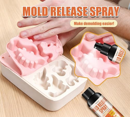 7 oz Silicone Mold Release Spray, Water Based Odorless Fast Drying Releaser, Non-Stick No Oily Residue for Epoxy Resin, Candle Making, Soap, Plaster, Silicone & Plastic Molds, Extend Mold Lifespan