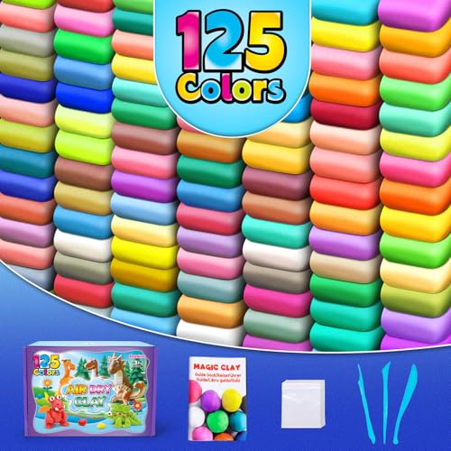 ESSENSON Air Dry Clay 125 Colors, Modeling Clay for Kids, DIY Molding Magic Clay, Gift for Kids - color: 125 Colors