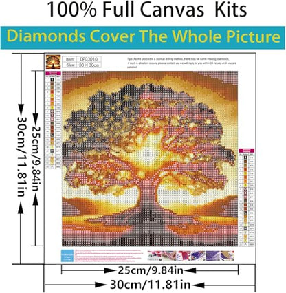 Diamond Art Kits for Adults,Tree Square Diamond Painting Kits 12x12in - color: DP03010