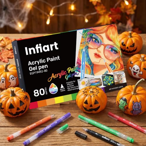 Acrylic Gel Pens for Coloring, 80 Colored Acrylic Paint Pens for Adult Coloring Book, 1.0mm Fine Point Colored Gel Pens Set for Journaling, Drawing, Note Taking, Art Supplies and DIY Crafts - color: 80 Colors