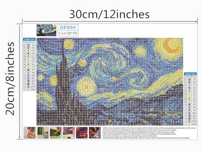 NIHO-JIUMA Diamond Art Kits, 20x30cm/8x12inches | 5D DIY Full Drill, Adults & Teens, Home Wall Decoration - size: 8 x 12 inches