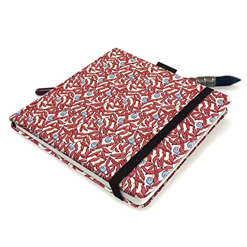 5x5 Watercolor Sketchbook,Mixed Media Pad,Travel Portable Drawing Journal - color: Red Eye Ball