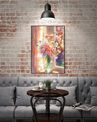 Flowers Diamond Art Kits for Adults, Daisy Diamond Painting Kit 12x16 Inch | Daisy Flower Diamond Painting Kits for Adults Beginners, Floral 5D Diamond Art Kits Full Drill Gem Art Paint by Diamonds Dots - color: Flowers