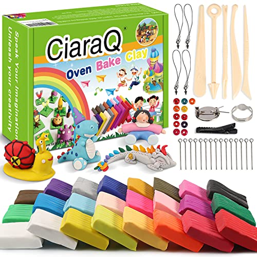 CiaraQ 24-Color Polymer Clay Oven Bake Modeling Kit - color: 24 Colors(Color boxed), size: 20g / pcs