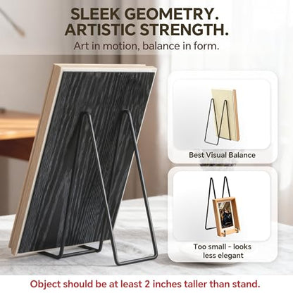 Artliving Metal Plate Stands for Display - 10-Inch Tabletop Holder for Large Decorative Platters, Frames, Plaques, Paintings - Black Iron Display Easels - 2 Pack - size: 10“（2 pack）