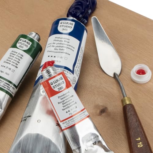 Lukas Studio Oil Paint - Titanium White - 200ml - Set of 2 Tubes- Excellent Lightfastness, Enhanced with Beeswax for Smooth, Buttery Texture, Consistent Hue, Ideal for Oil Artists- Fast Drying
