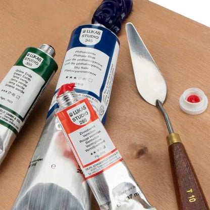 Lukas Studio Oil Paint - Titanium White - 200ml - Set of 2 Tubes- Excellent Lightfastness, Enhanced with Beeswax for Smooth, Buttery Texture, Consistent Hue, Ideal for Oil Artists- Fast Drying
