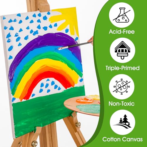 Stretched Canvas for Painting, Multi Size 11x14, 9x12, 8x10, 5x7, 4x4(4 of Each), 20 Packs Primed Blank Canvases, Very Good for Beginners or Professionals. - size: Multisize 20 Pack