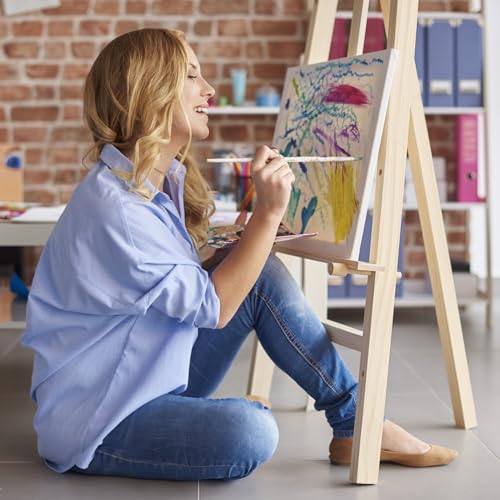 conda 8x10 inch Stretched Canvas for Painting, Pack of 10, 100% Cotton, 5/8 in Profile Blank Stretched Canvas Value Bulk Pack Art White Canvas for Acrylics, Oils Painting - size: 8x10 inch