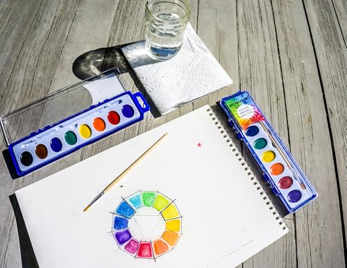Color Swell 8 Color Bulk Watercolors with Wood Brushes, 20 Pack - size: 20 Count | 8 Colors
